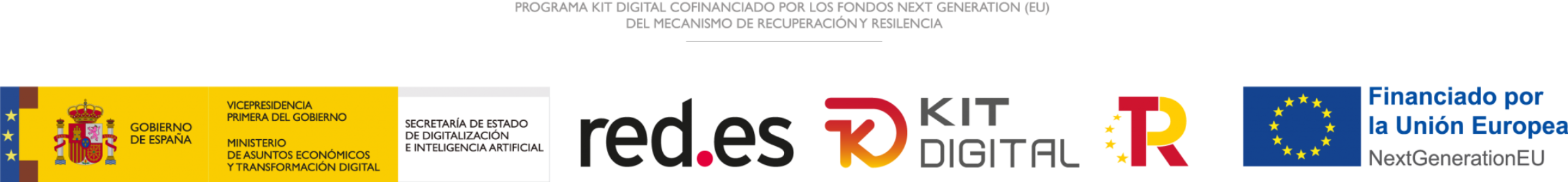 Proyecto financiado por Kit Digital - Plan de Recuperación, Transformación y Resiliencia - Next Generation EU